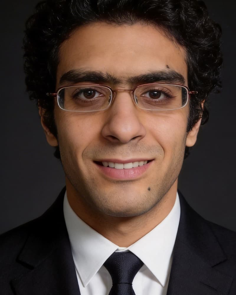 Executive editorial headshot generated from the original selfie.